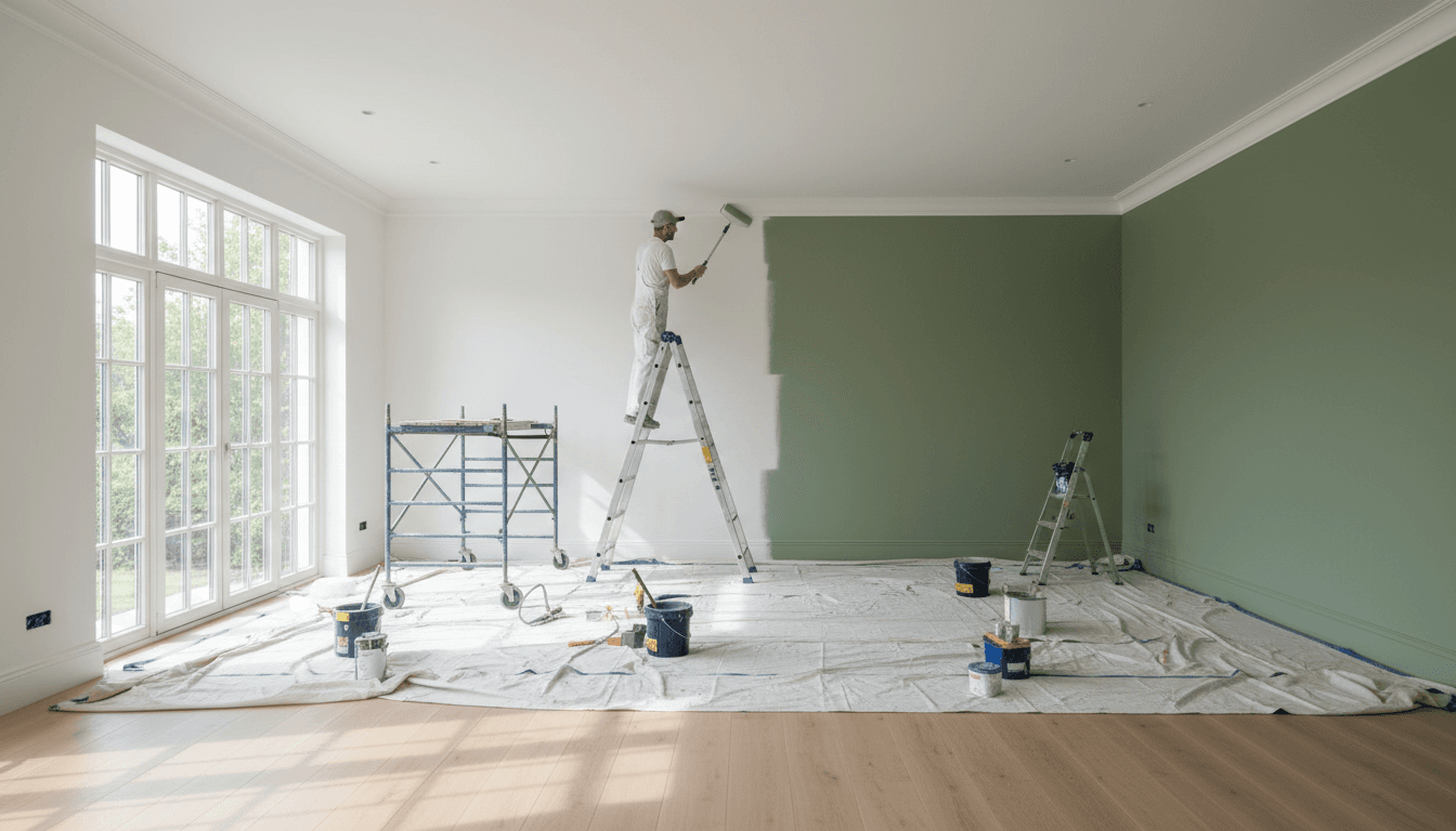 Bright interior renovation with fresh paint and natural light